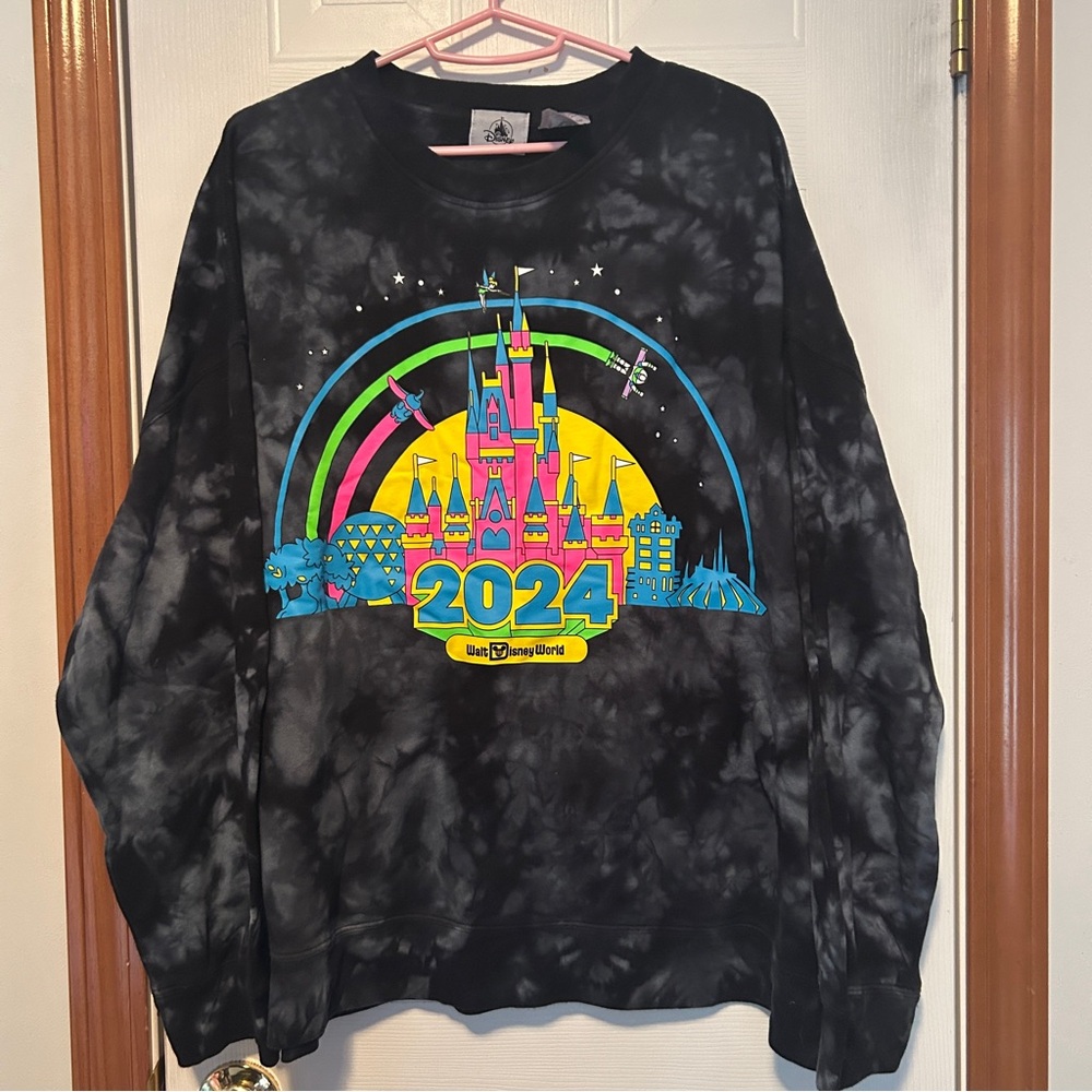 2024 Tie-Dyed Walt Disney World Neon Icon Sweatshirt